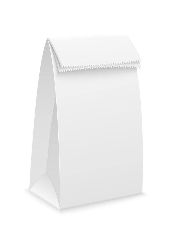 Perfect Stix 6lb White Paper Lunch Bags - Pack of 125ct. White Paper Bags.Craft Bags, Lunch Bags,Snack Bags. 6" x 3.5 "x 11.5". - Image 1